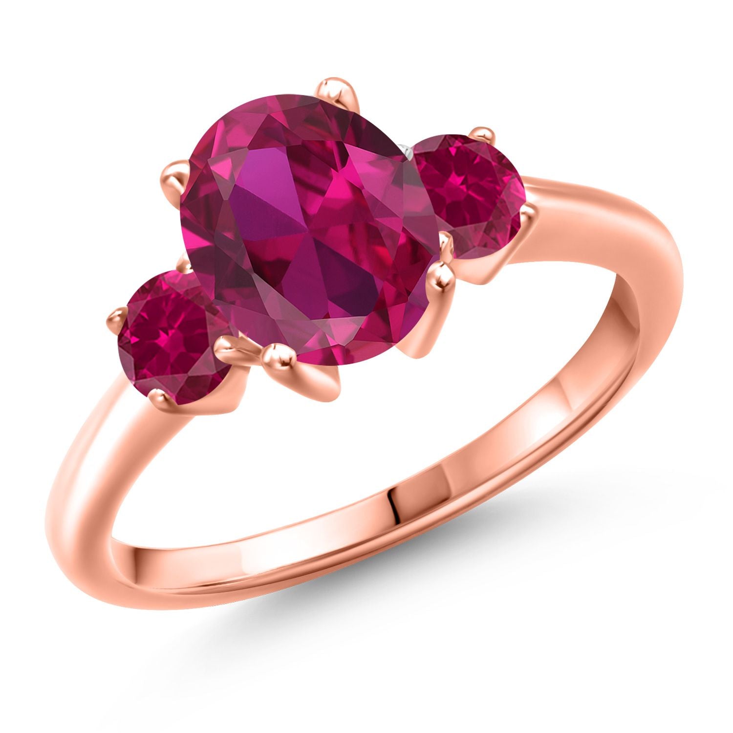 Created Ruby - July_6_Ring in 925 Rose Gold Plated Silver