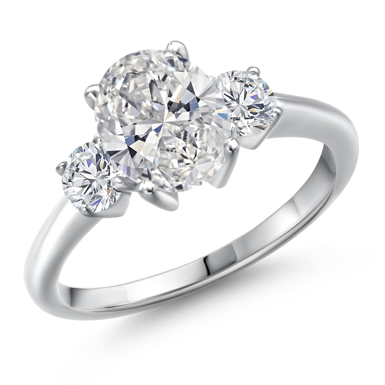 White Lab Grown Diamond - April_8_Ring in 925 Sterling Silver