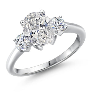White Lab Grown Diamond - April_5_Ring in 925 Sterling Silver