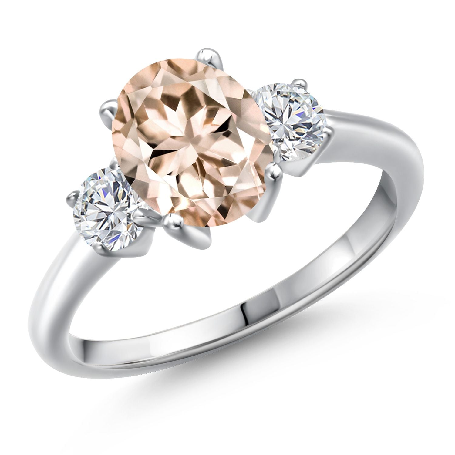 Morganite - October_6_Ring in 925 Sterling Silver