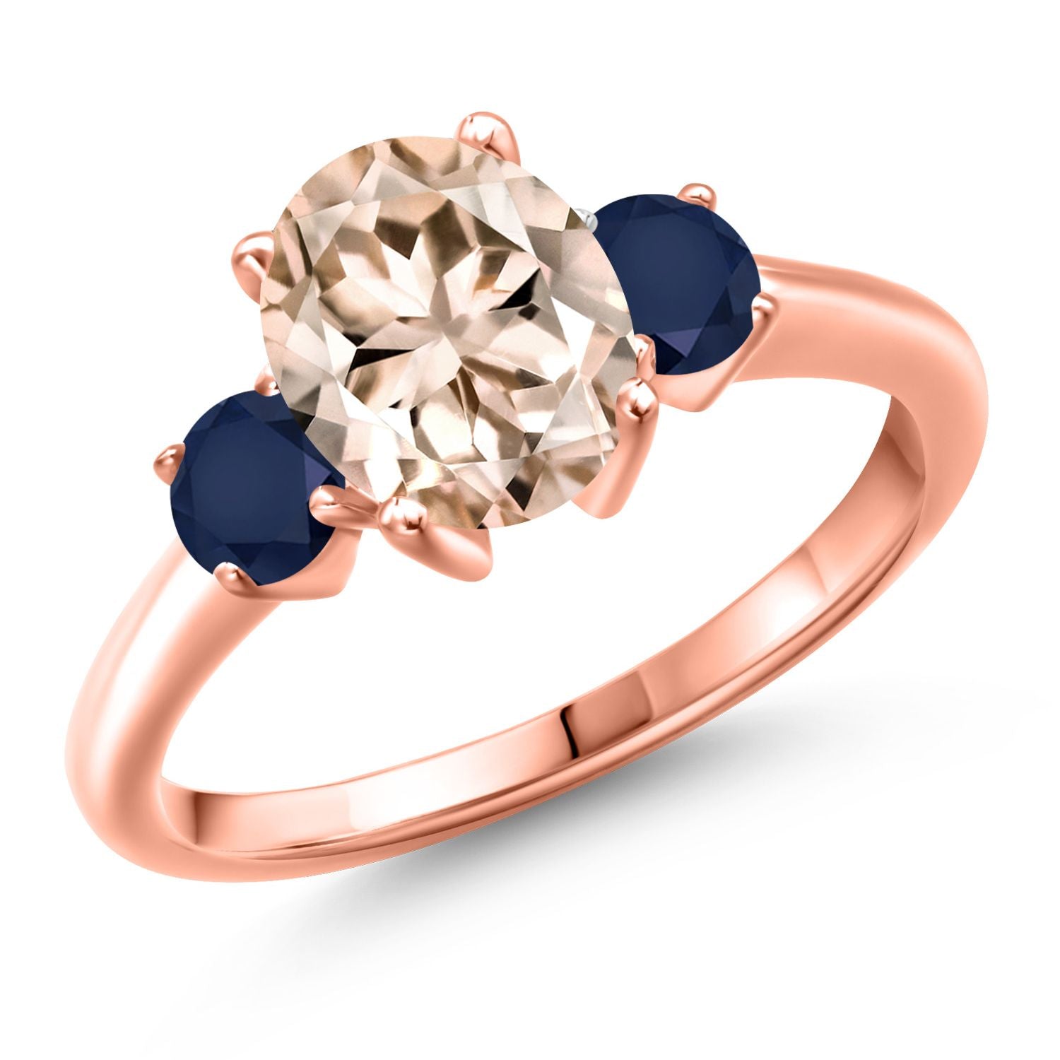 Morganite - October_9_Ring in 925 Rose Gold Plated Silver