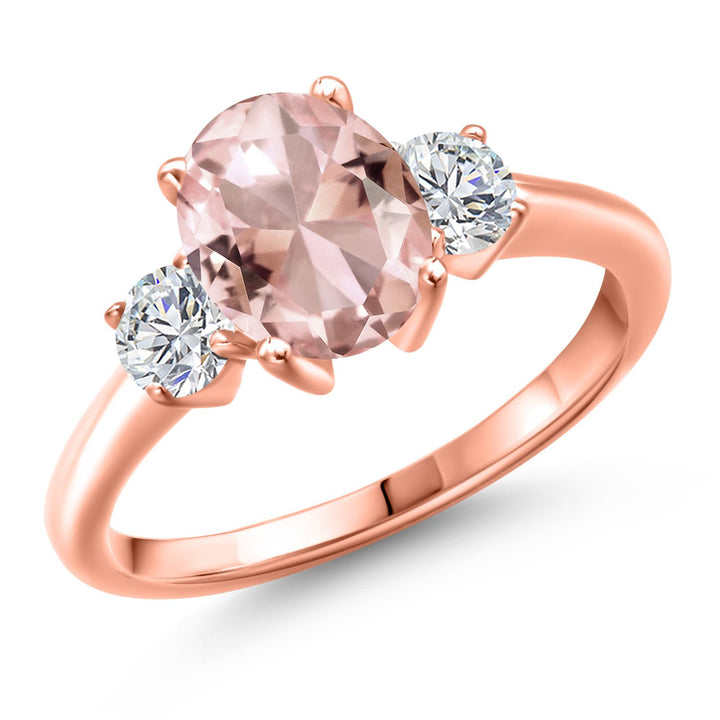 Nano Morganite - October_6_Ring in 925 Rose Gold Plated Silver