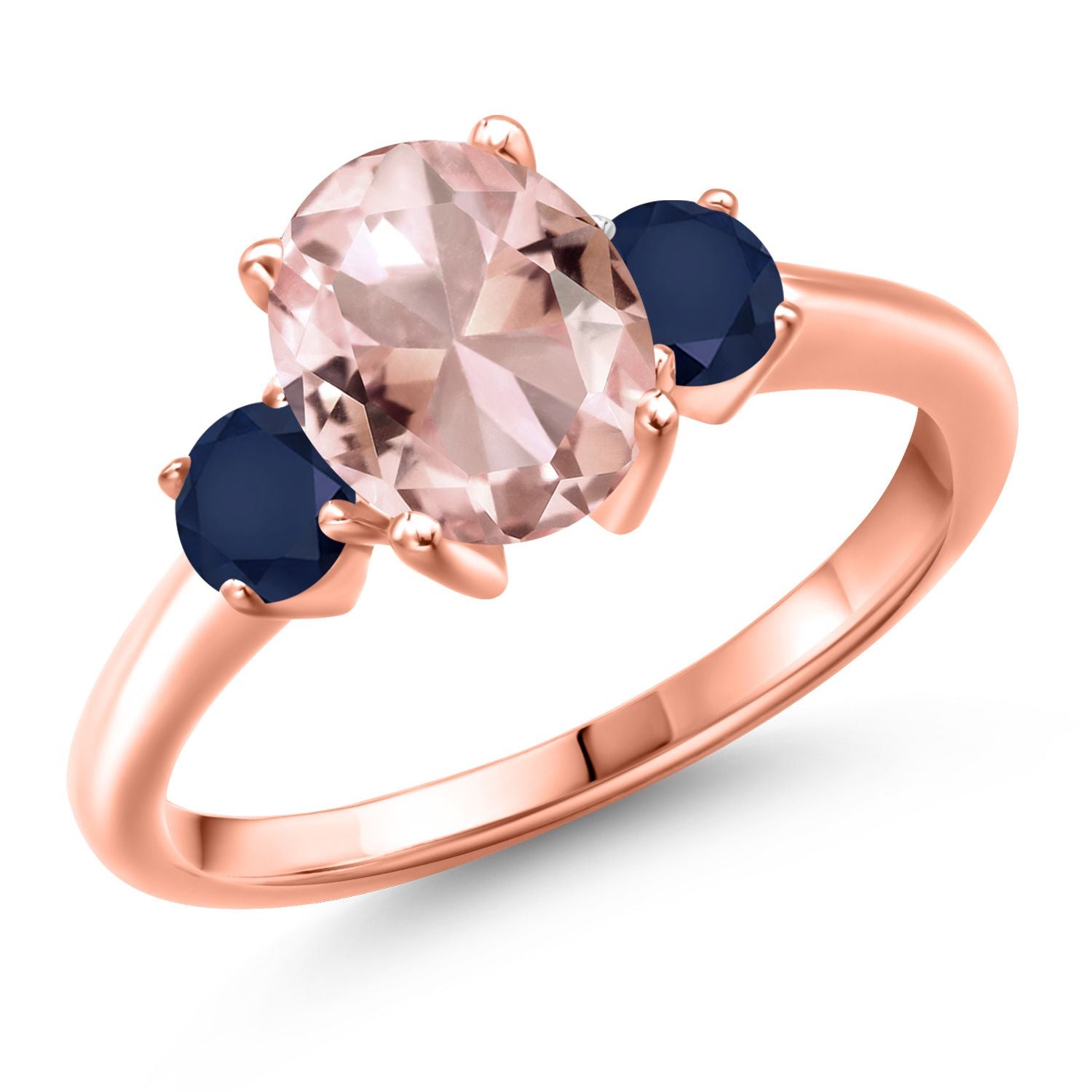 Nano Morganite - October_5_Ring in 925 Rose Gold Plated Silver
