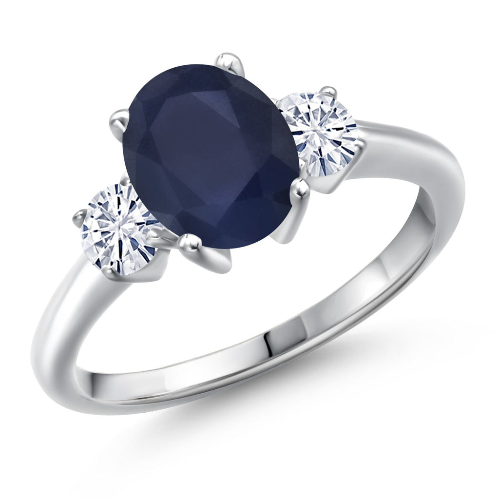 Blue Sapphire - September_8_Ring in 925 Sterling Silver