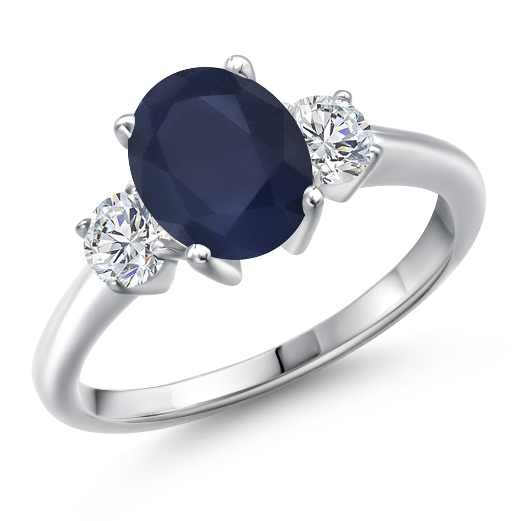 Blue Sapphire - September_8_Ring in 925 Sterling Silver