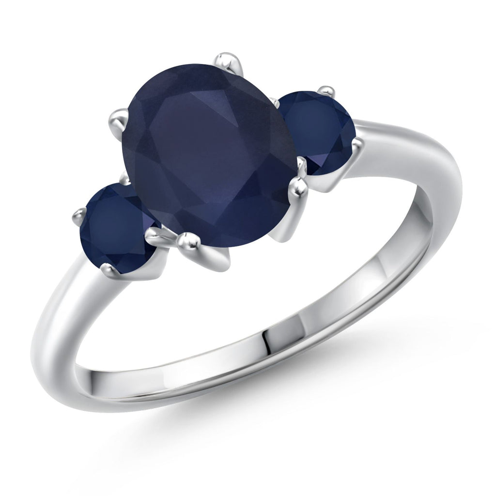 Blue Sapphire - September_7_Ring in 925 Sterling Silver