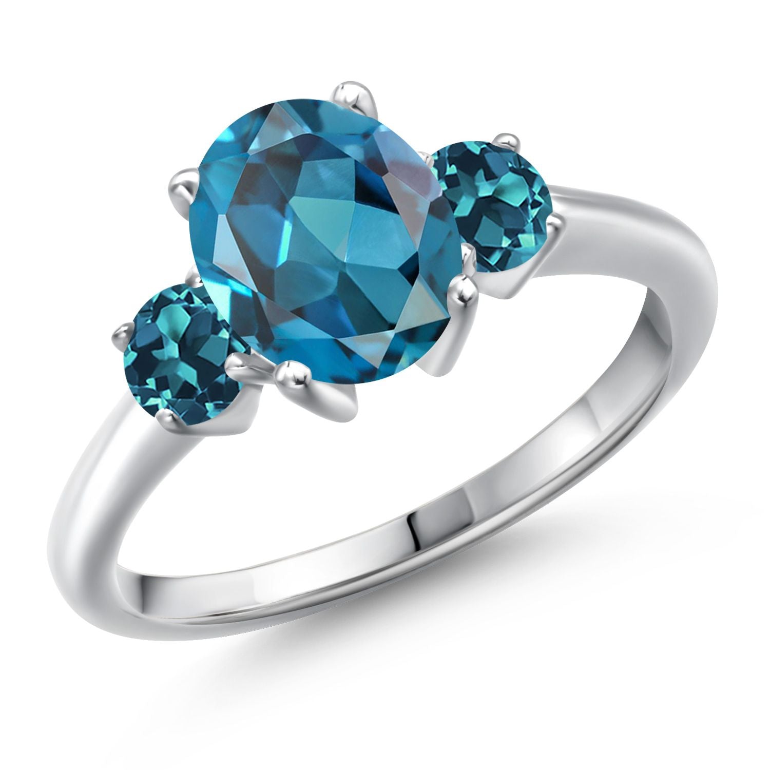 London Blue Topaz - November_9_Ring in 925 Sterling Silver