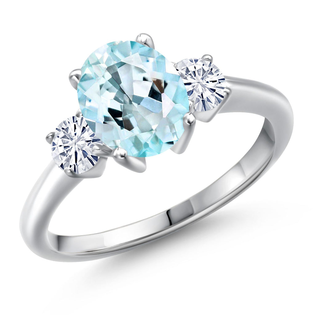 Sky Blue Topaz - November_9_Ring in 925 Sterling Silver