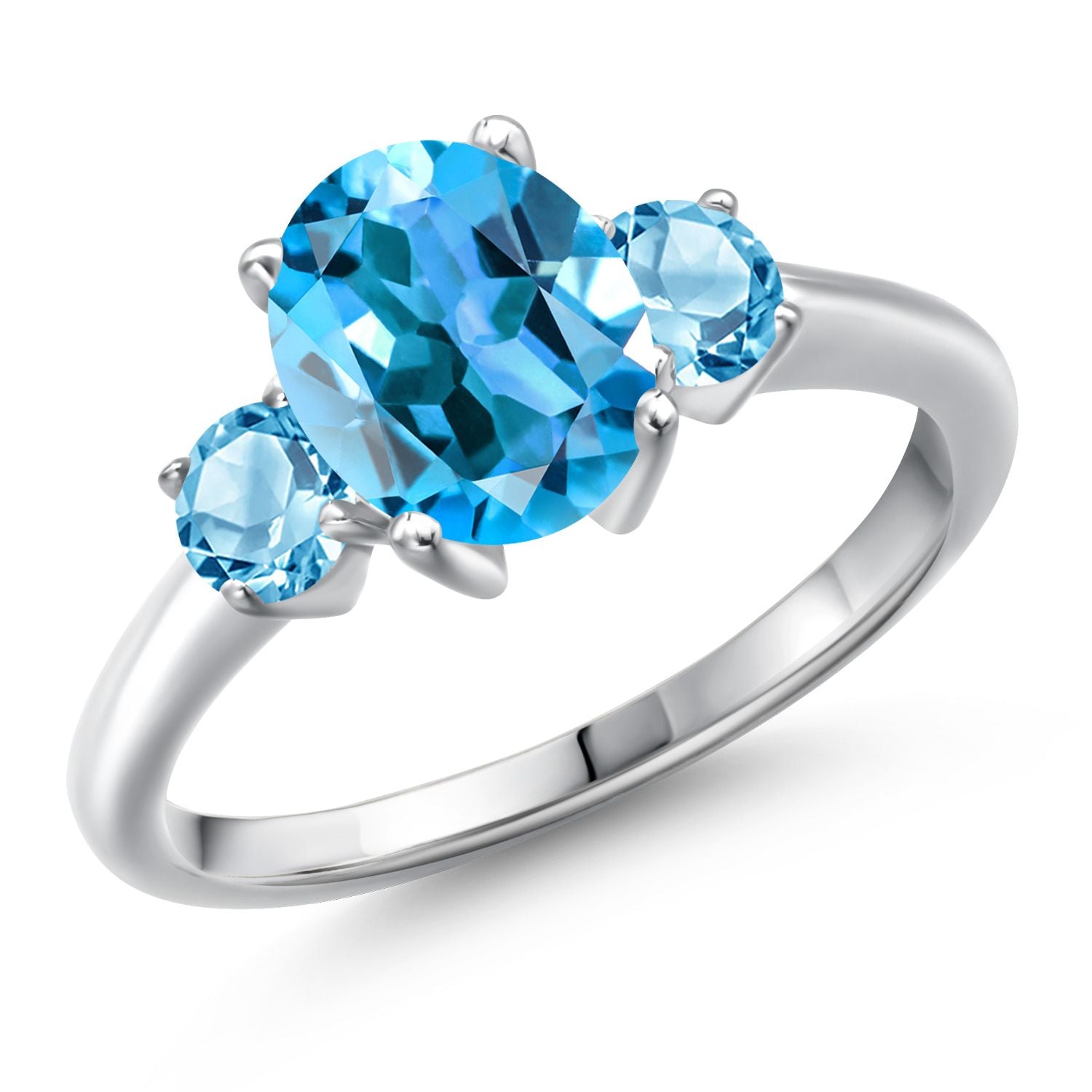 Swiss Blue Topaz - November_7_Ring in 925 Sterling Silver