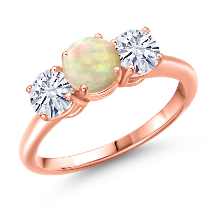 Ethiopian Opal-Cabochon - October_5_Ring in 925 Rose Gold Plated Silver