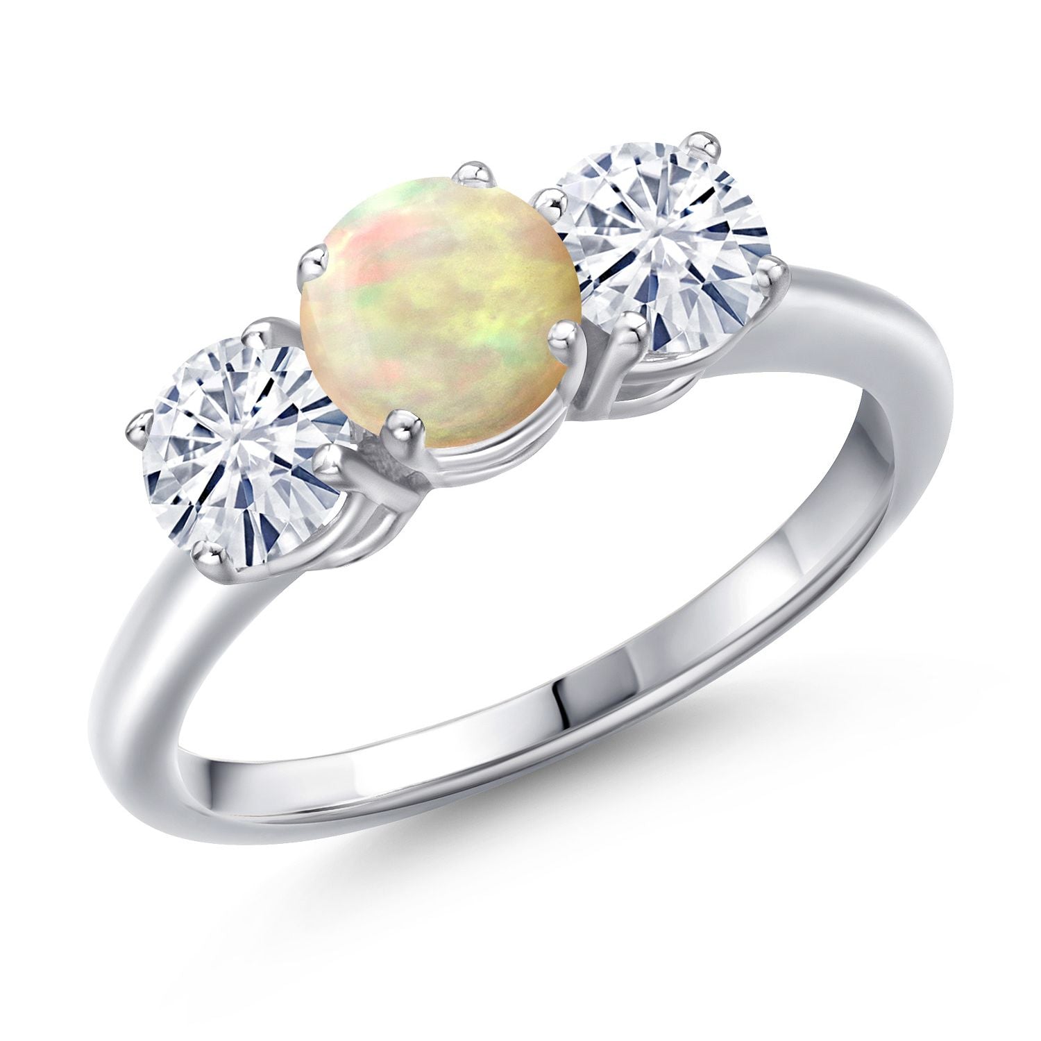 Ethiopian Opal-Cabochon - October_8_Ring in 925 Sterling Silver