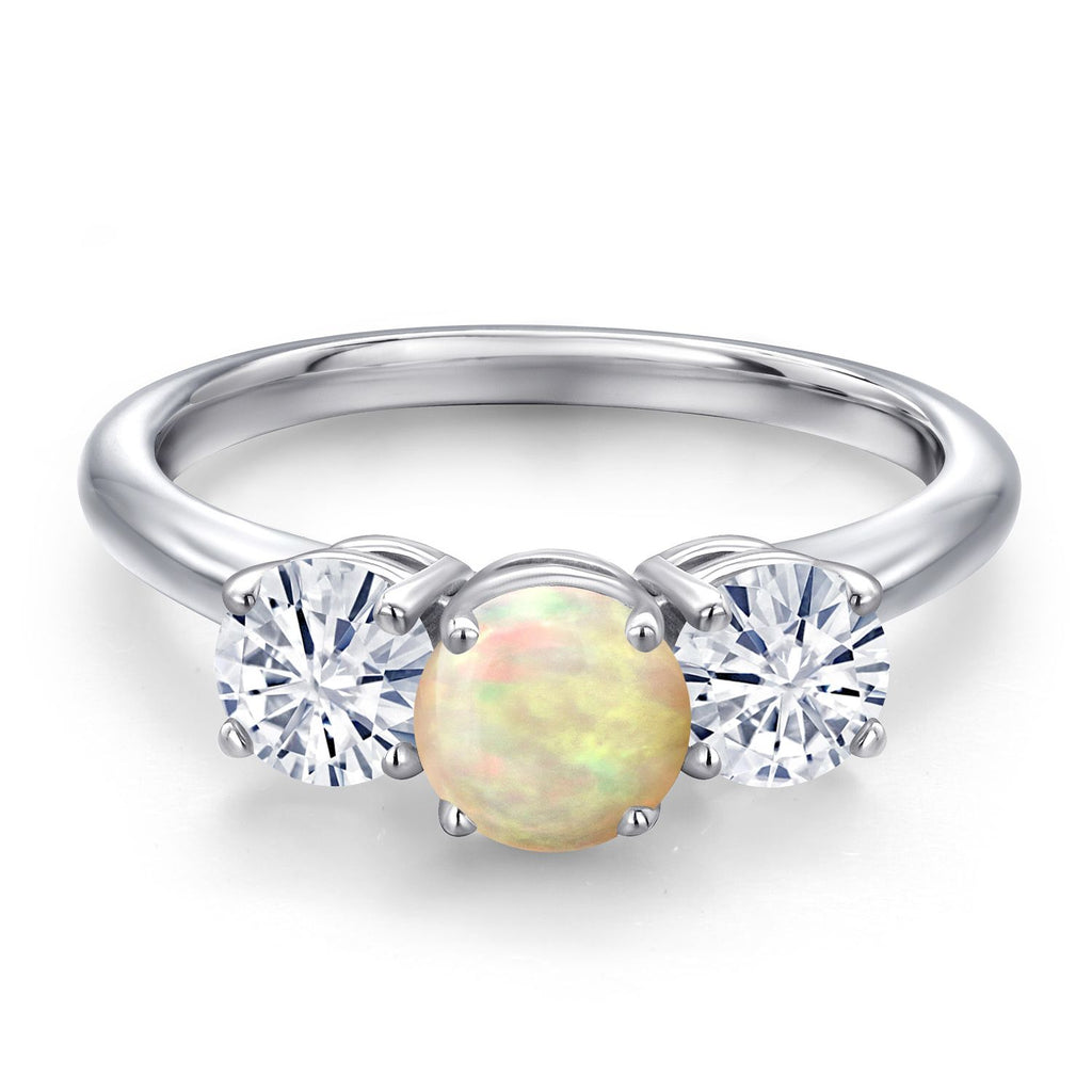 Ethiopian Opal-Cabochon - October_5_Ring in 925 Sterling Silver