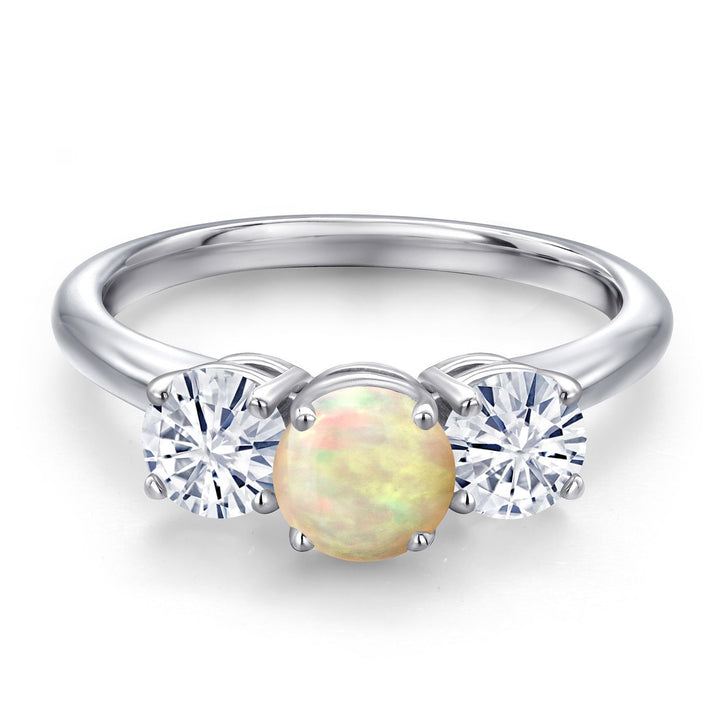 Ethiopian Opal-Cabochon - October_5_Ring in 925 Sterling Silver