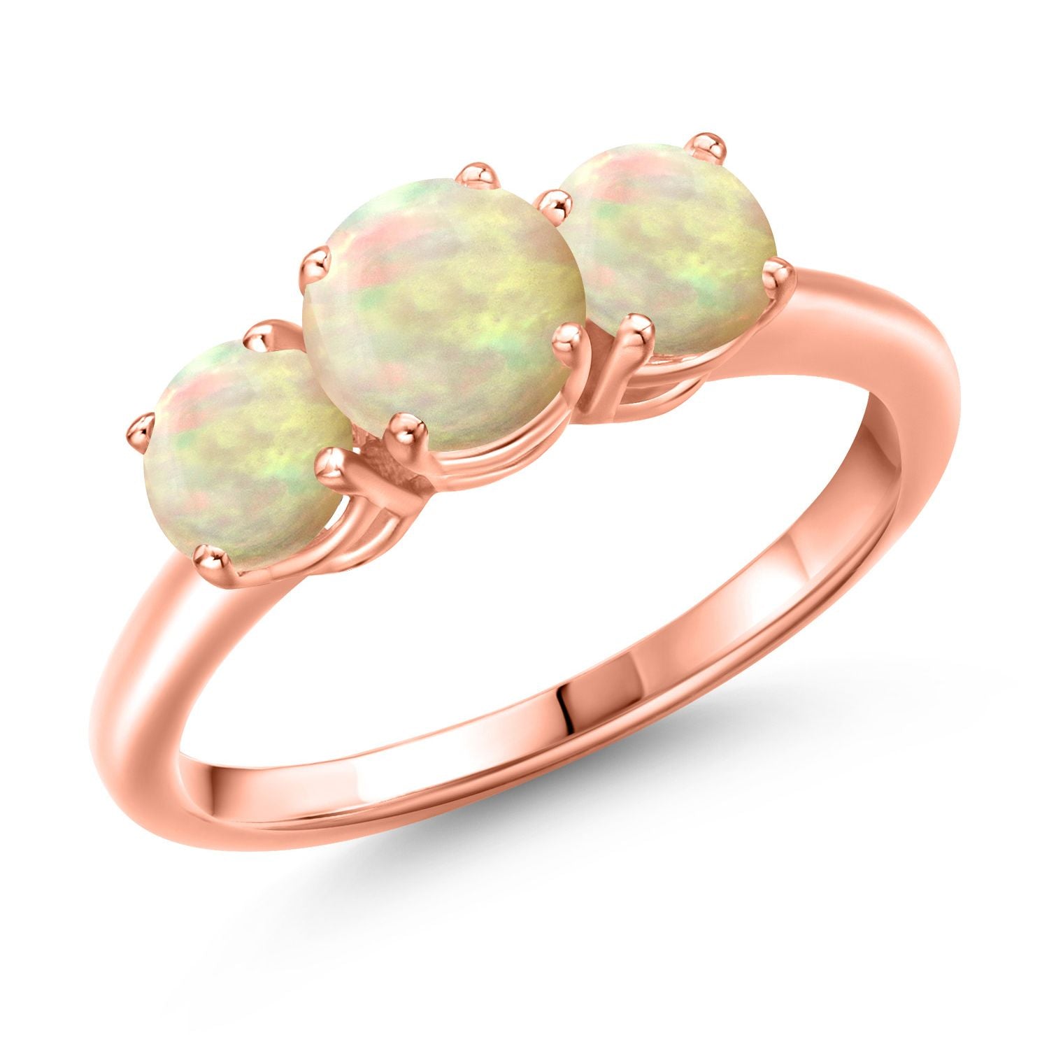 Ethiopian Opal-Cabochon - October_9_Ring in 925 Rose Gold Plated Silver