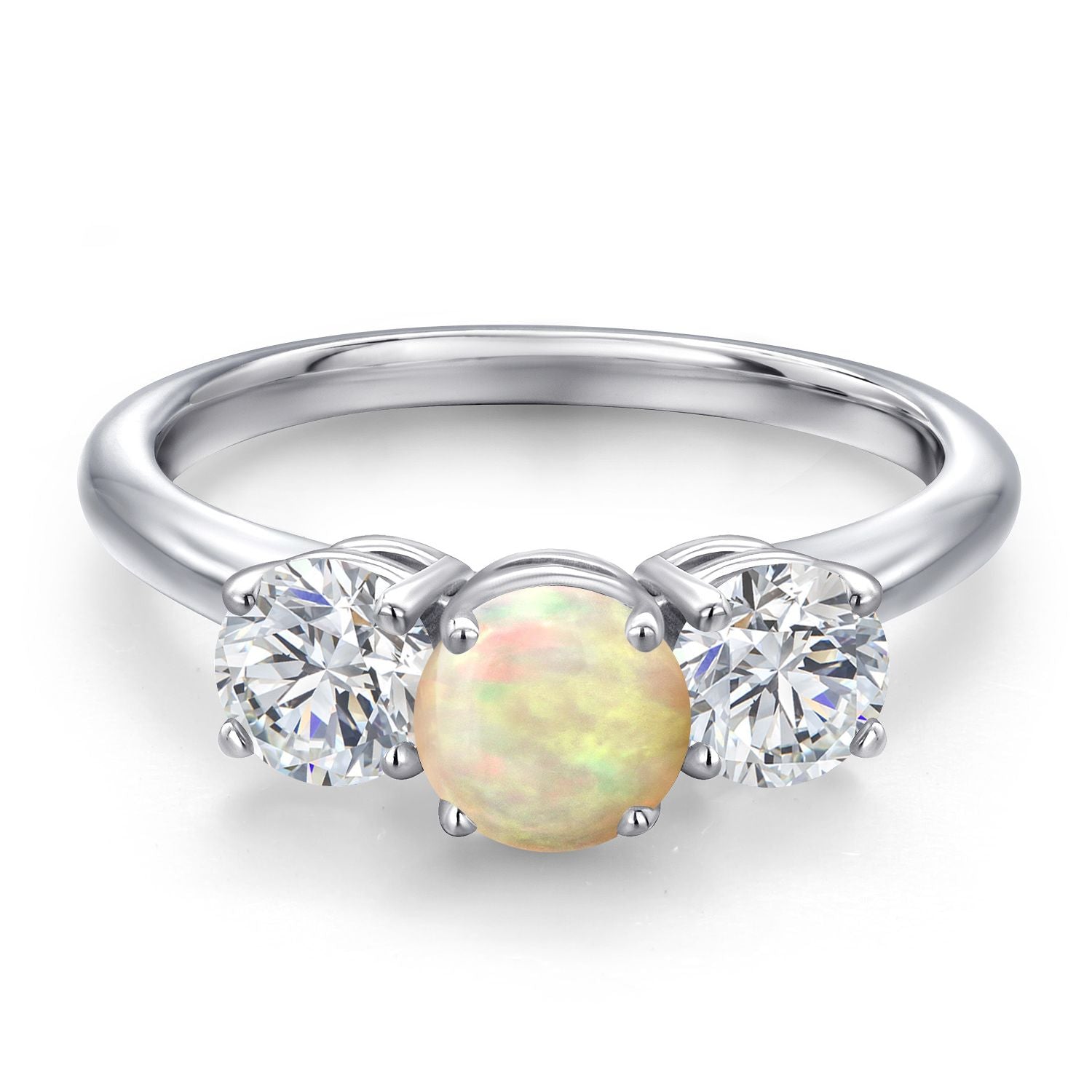 Ethiopian Opal-Cabochon - October_5_Ring in 925 Sterling Silver