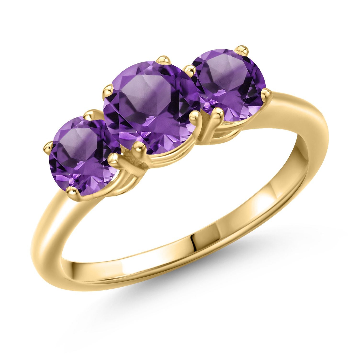 Amethyst - February_7_Ring in 925 Yellow Gold Plated Silver