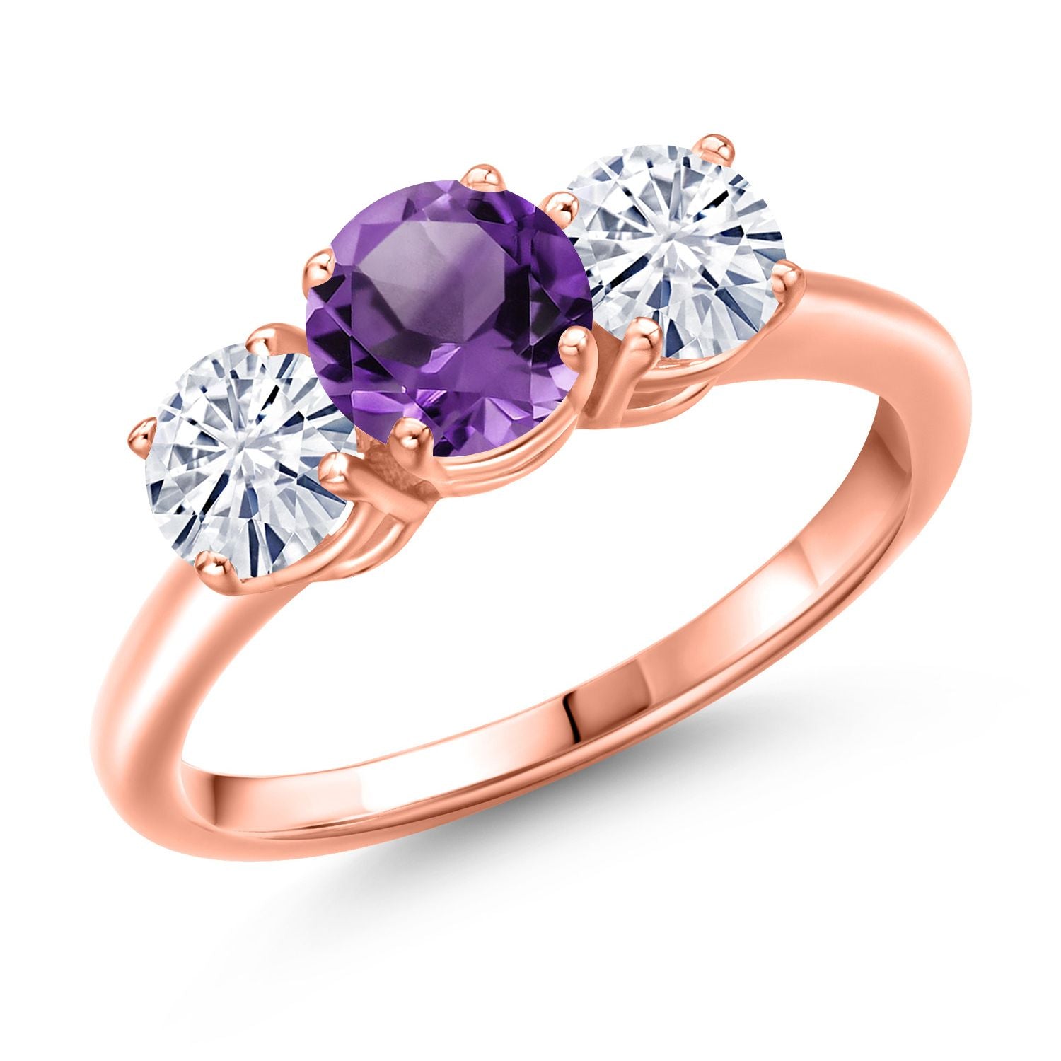 Amethyst - February_9_Ring in 925 Rose Gold Plated Silver