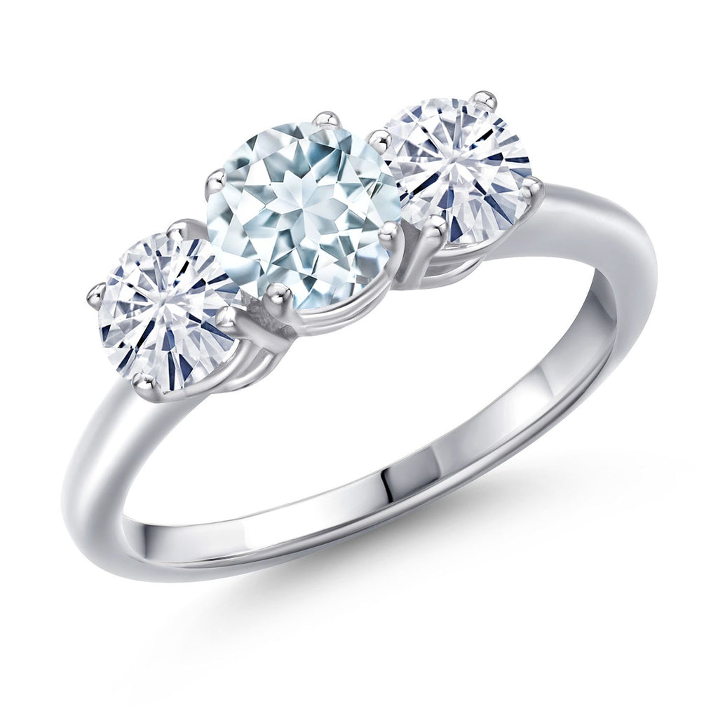 Aquamarine - March_8_Ring in 925 Sterling Silver