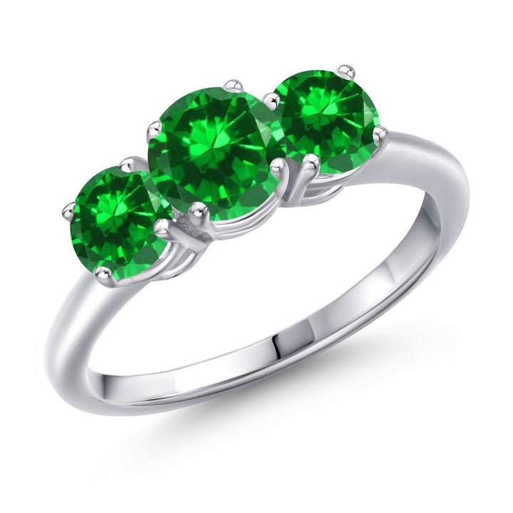 Created Emerald - May_5_Ring in 925 Sterling Silver