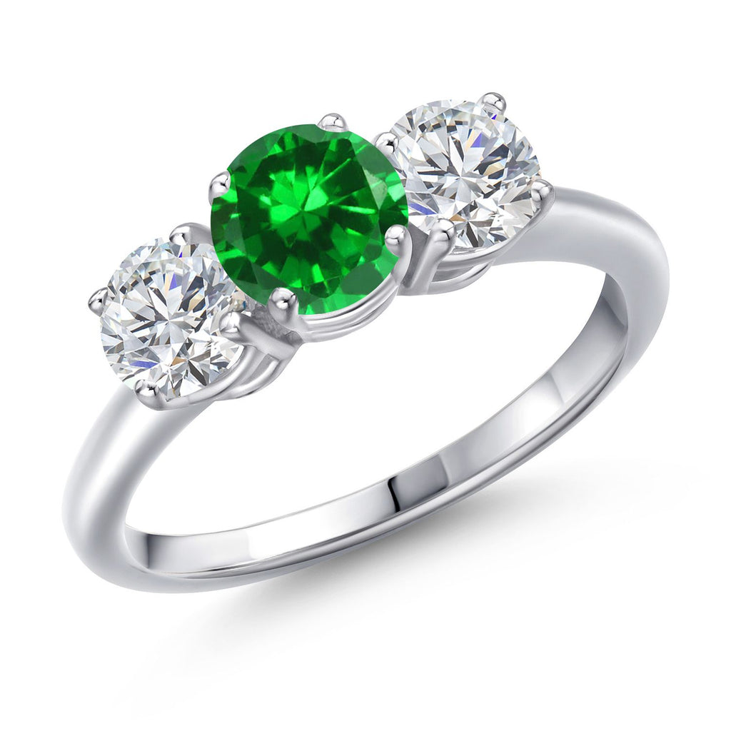 Created Emerald - May_5_Ring in 925 Sterling Silver