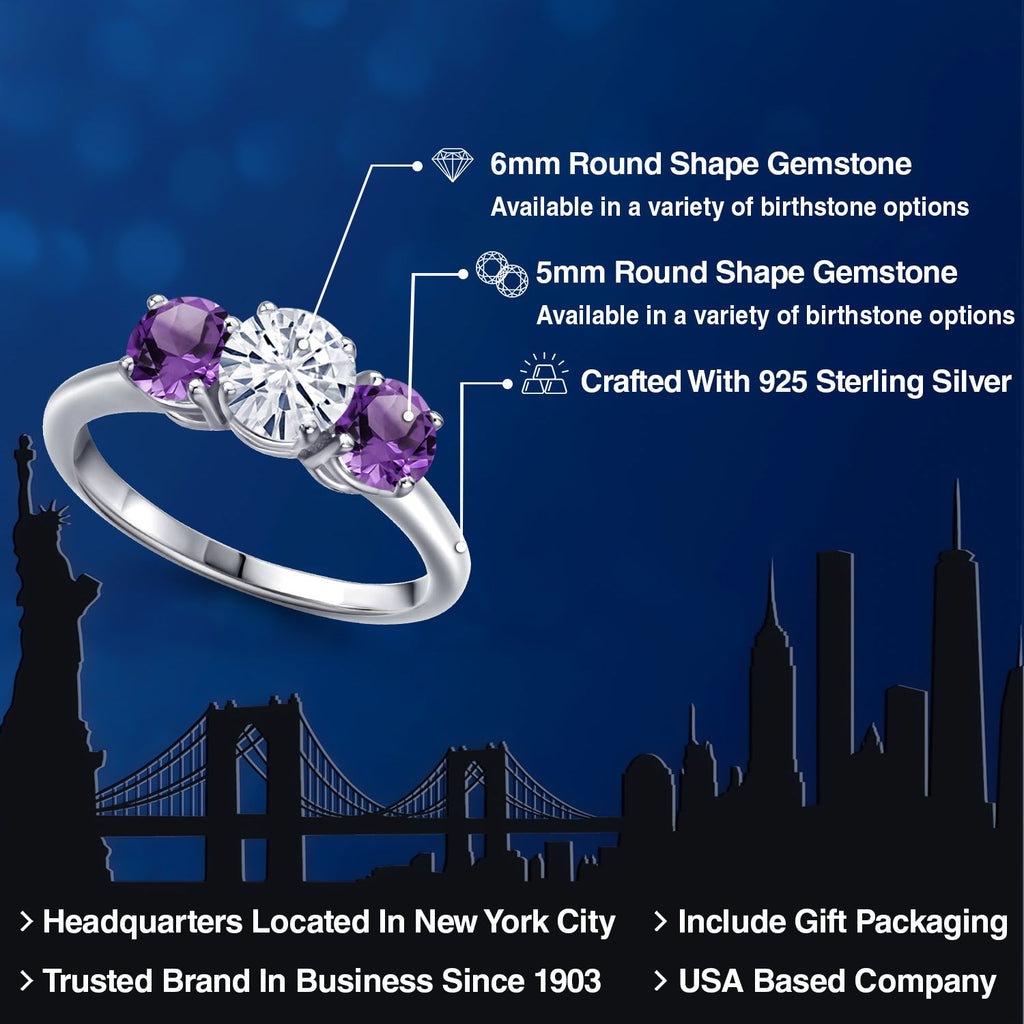 White Moissanite - April_5_Ring in 925 Sterling Silver