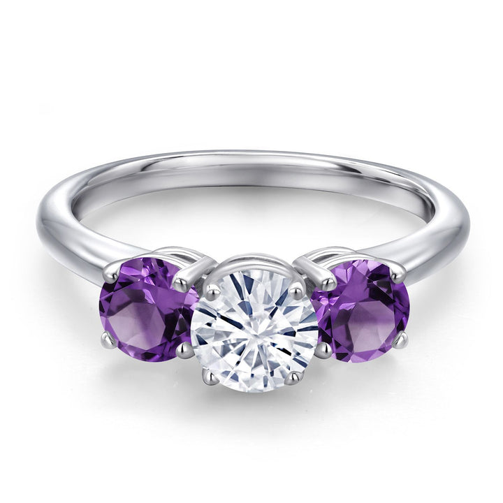White Moissanite - April_5_Ring in 925 Sterling Silver