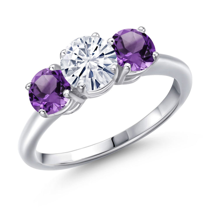 White Moissanite - April_5_Ring in 925 Sterling Silver