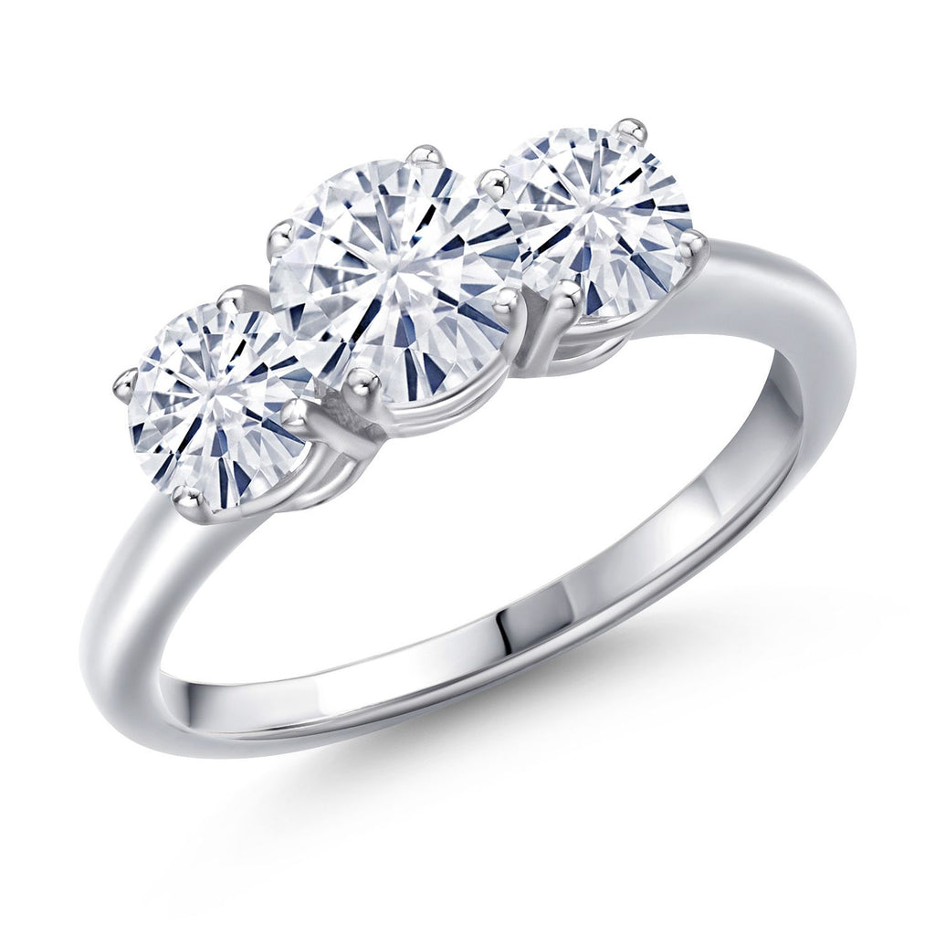 White Moissanite - April_9_Ring in 925 Sterling Silver