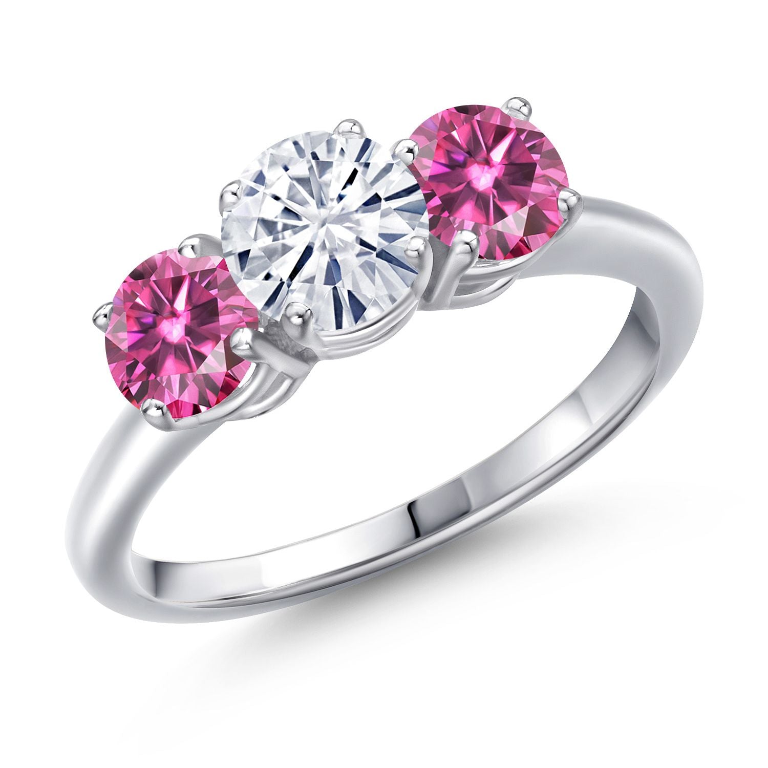 Pink Moissanite - April_5_Ring in 925 Sterling Silver