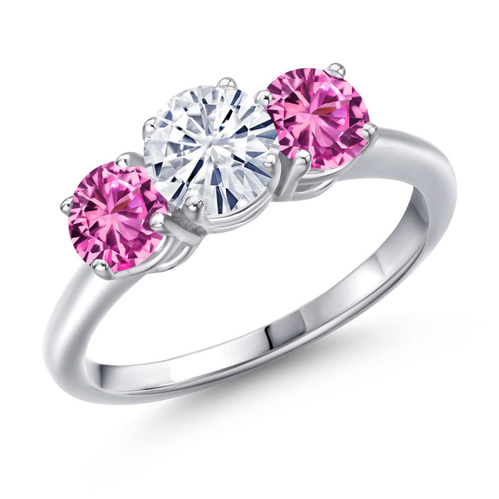 Pink Created Sapphire - September_5_Ring in 925 Sterling Silver
