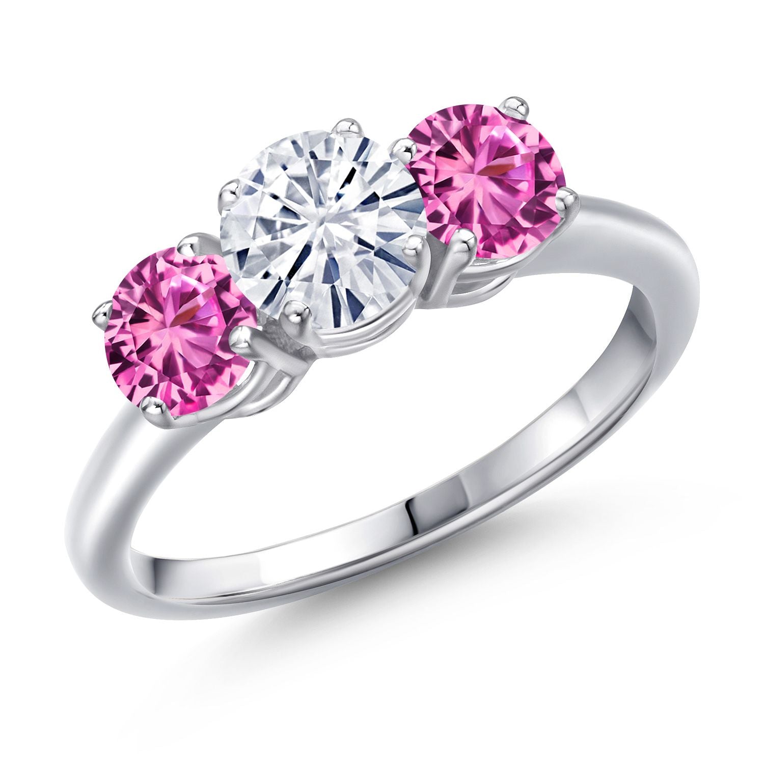 Pink Created Sapphire - September_9_Ring in 925 Sterling Silver