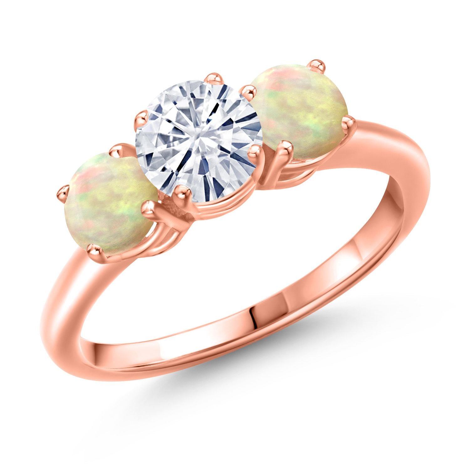 Ethiopian Opal-Cabochon - October_7_Ring in 925 Rose Gold Plated Silver