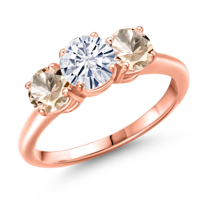 Morganite - October_5_Ring in 925 Rose Gold Plated Silver