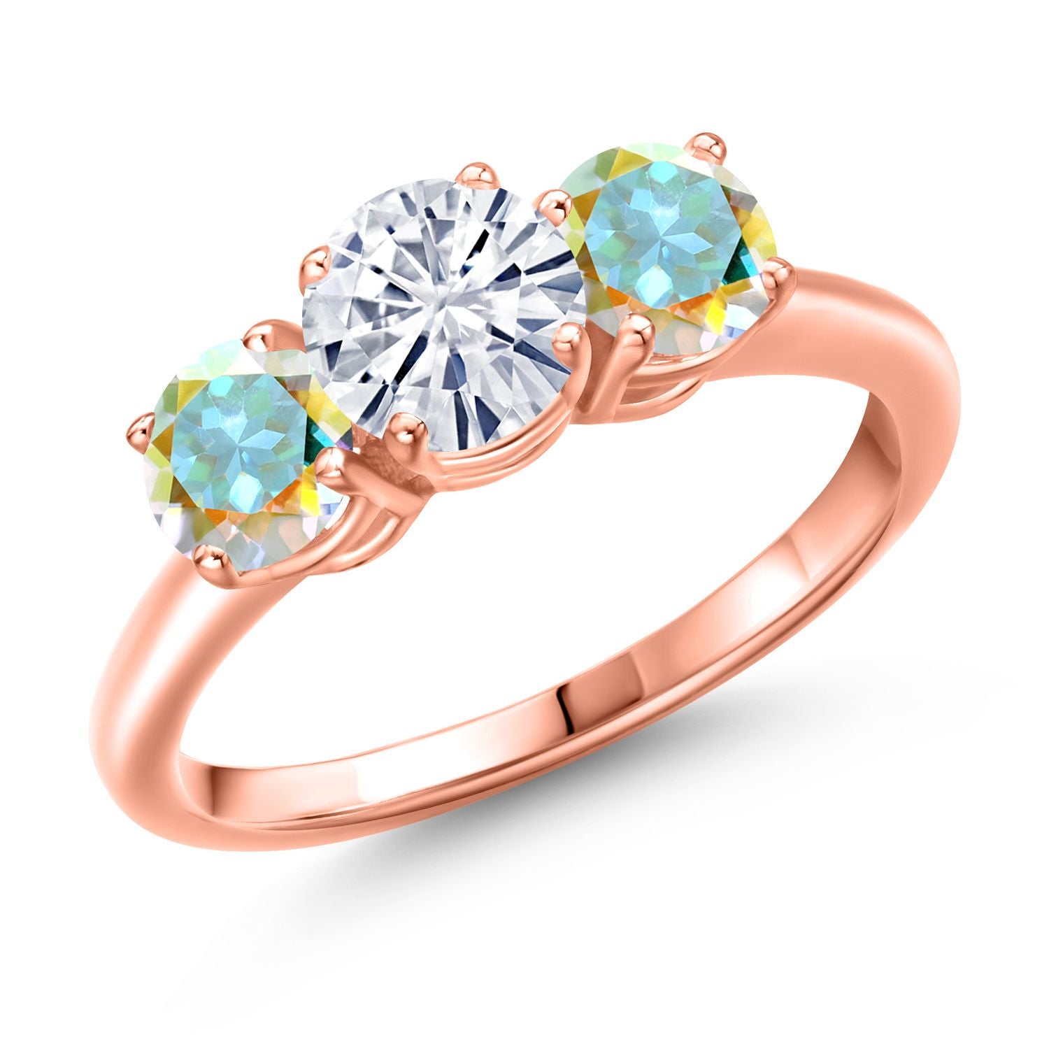 Mercury Mist Mystic Topaz_5_Ring in 925 Rose Gold Plated Silver