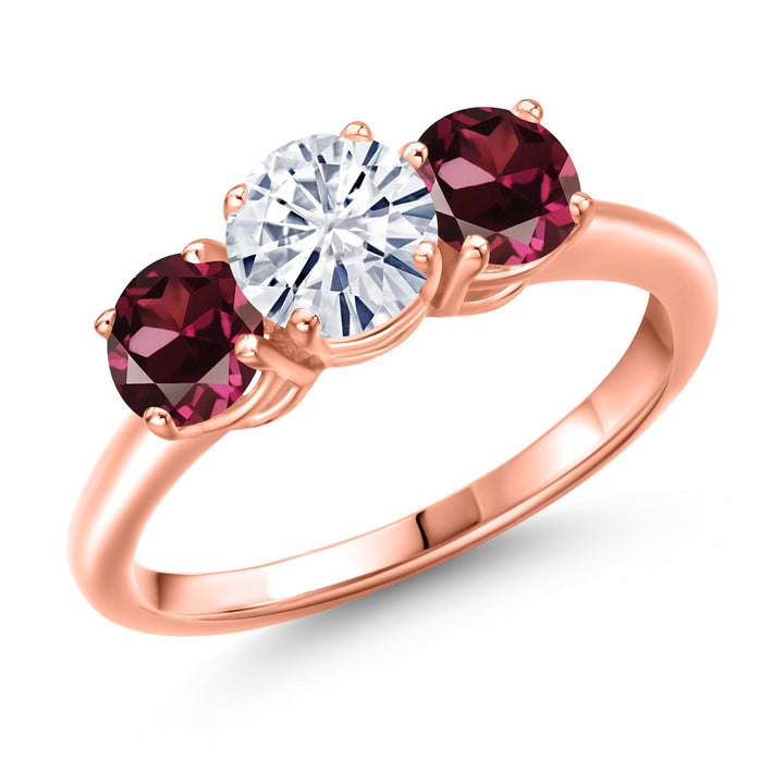 Rhodolite Garnet_5_Ring in 925 Rose Gold Plated Silver