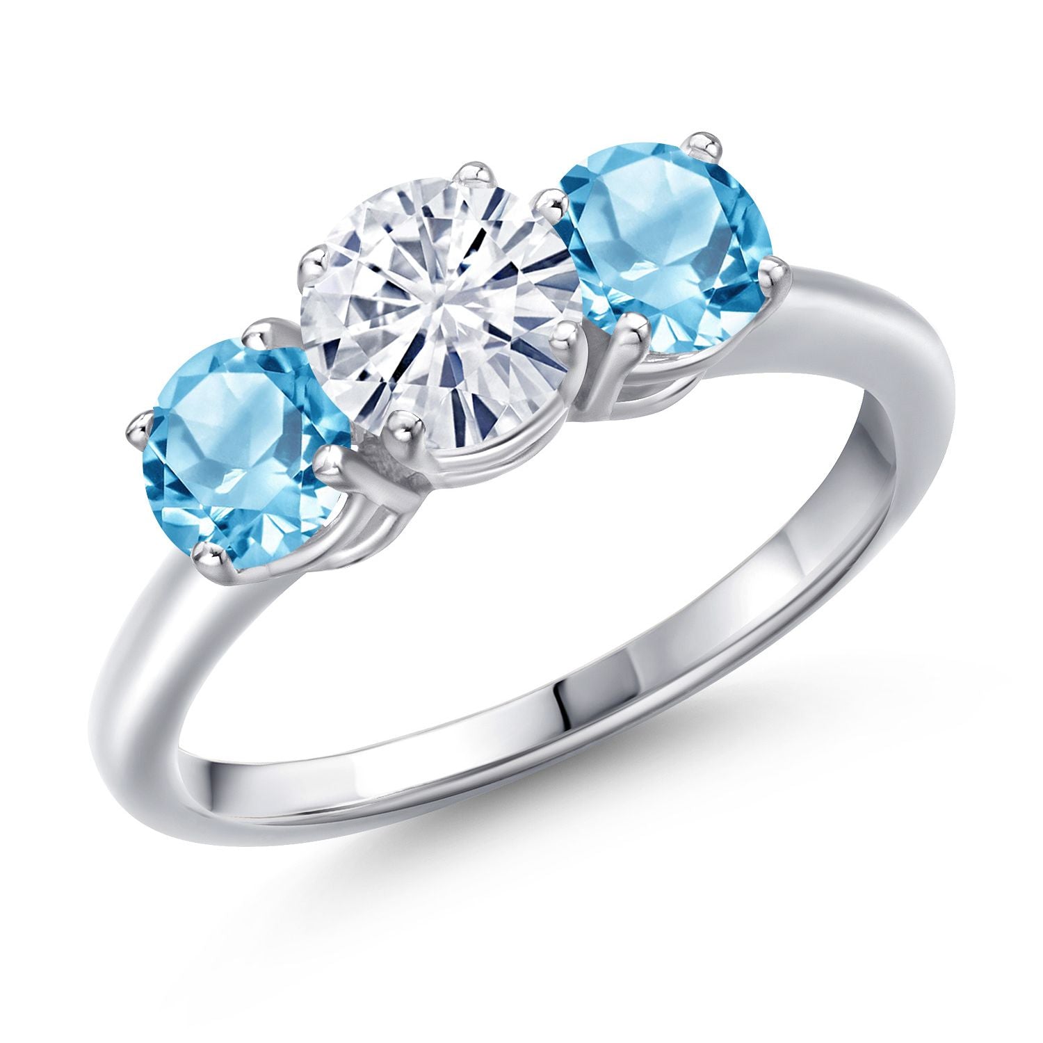 Swiss Blue Topaz - November_8_Ring in 925 Sterling Silver