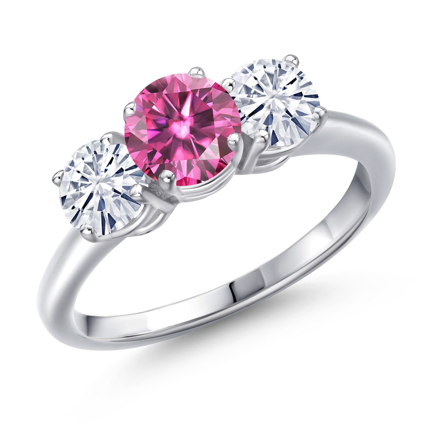 Pink Moissanite - April_9_Ring in 925 Sterling Silver