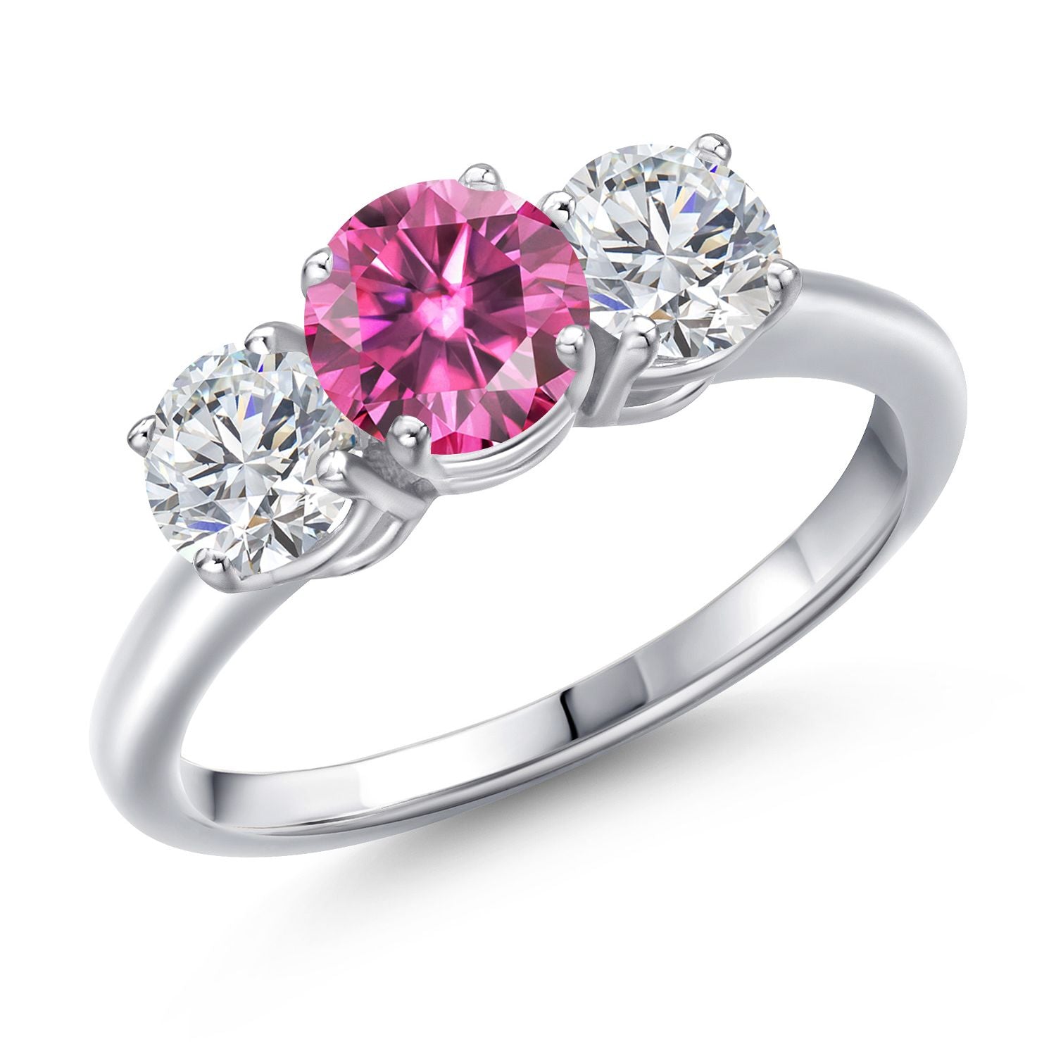 Pink Moissanite - April_5_Ring in 925 Sterling Silver