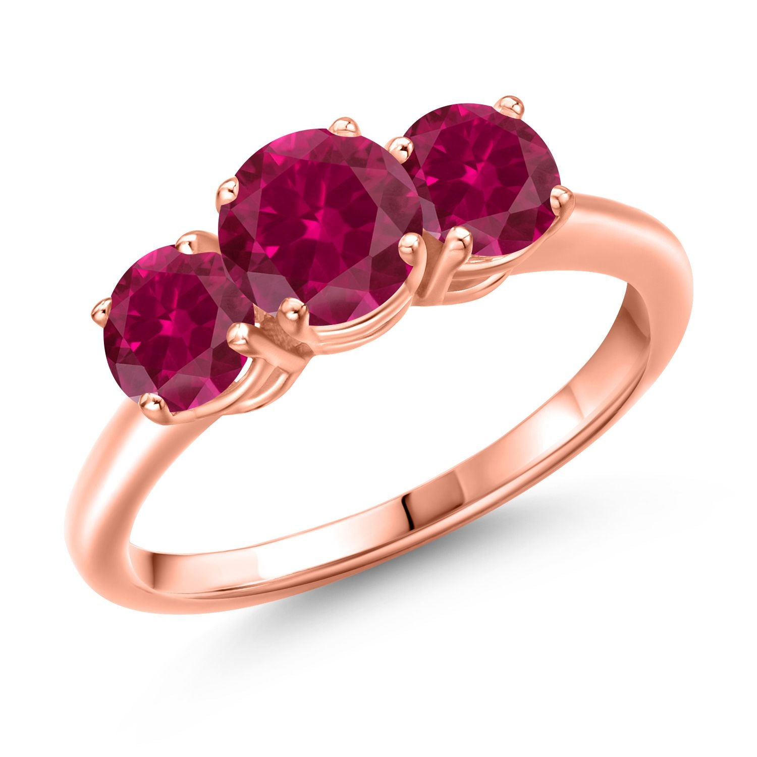 Created Ruby - July_7_Ring in 925 Rose Gold Plated Silver