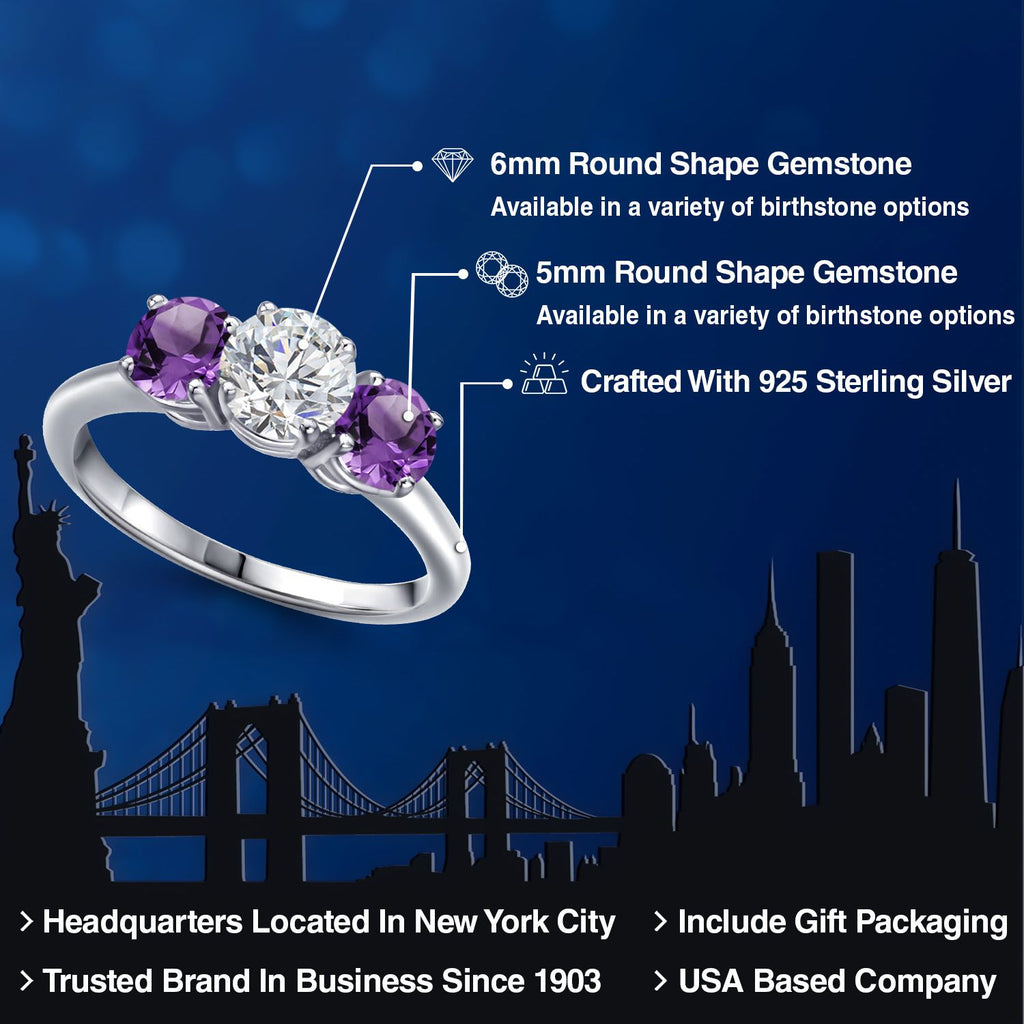 White Lab Grown Diamond - April_5_Ring in 925 Sterling Silver