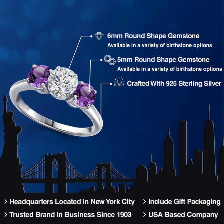 White Lab Grown Diamond - April_5_Ring in 925 Sterling Silver
