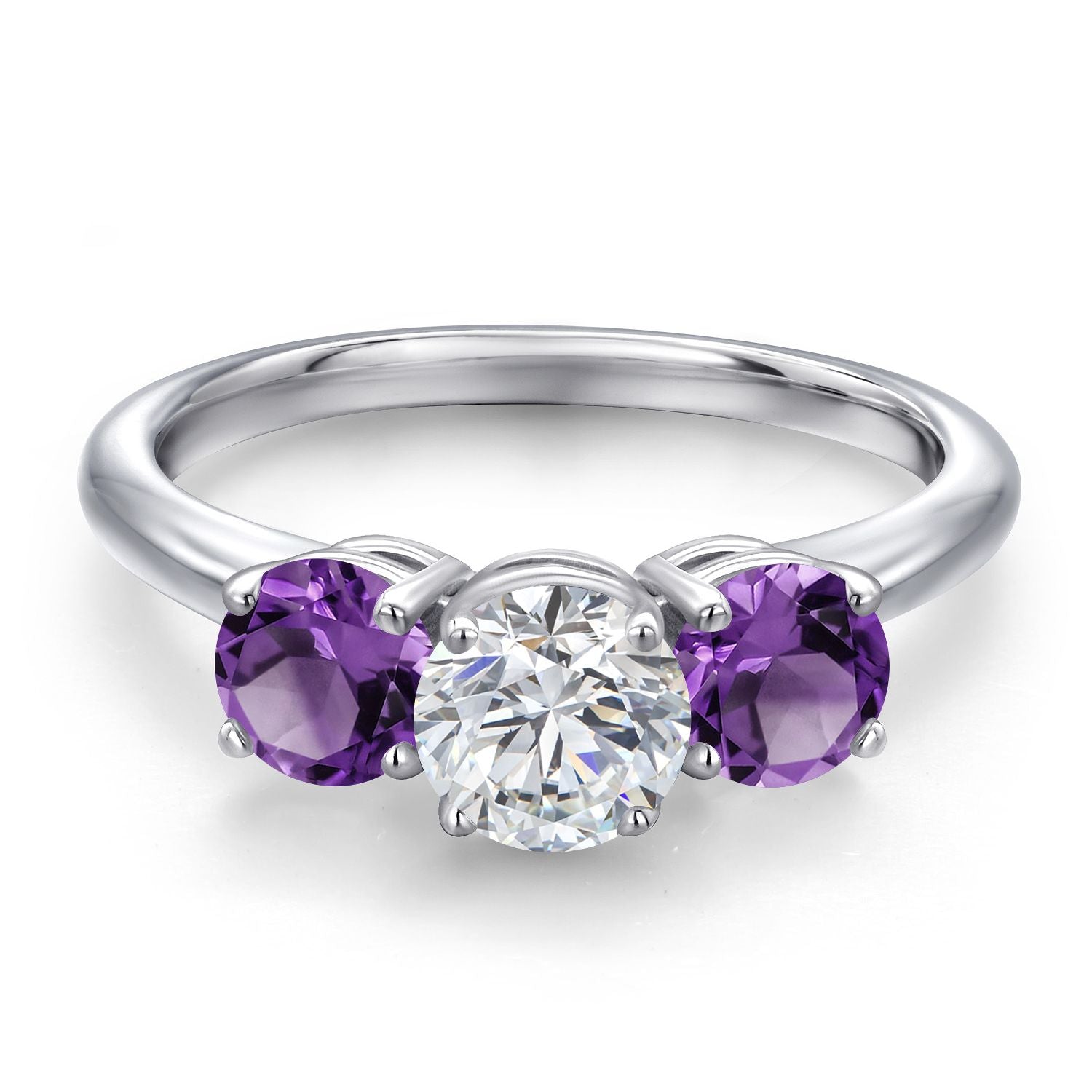 White Lab Grown Diamond - April_5_Ring in 925 Sterling Silver