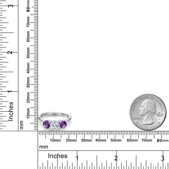 White Lab Grown Diamond - April_5_Ring in 925 Sterling Silver