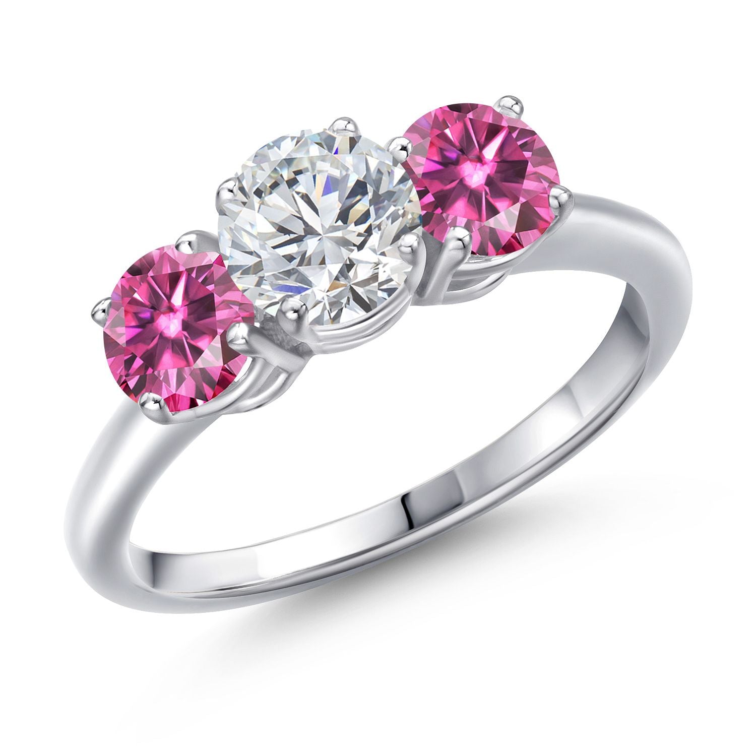 Pink Moissanite - April_9_Ring in 925 Sterling Silver
