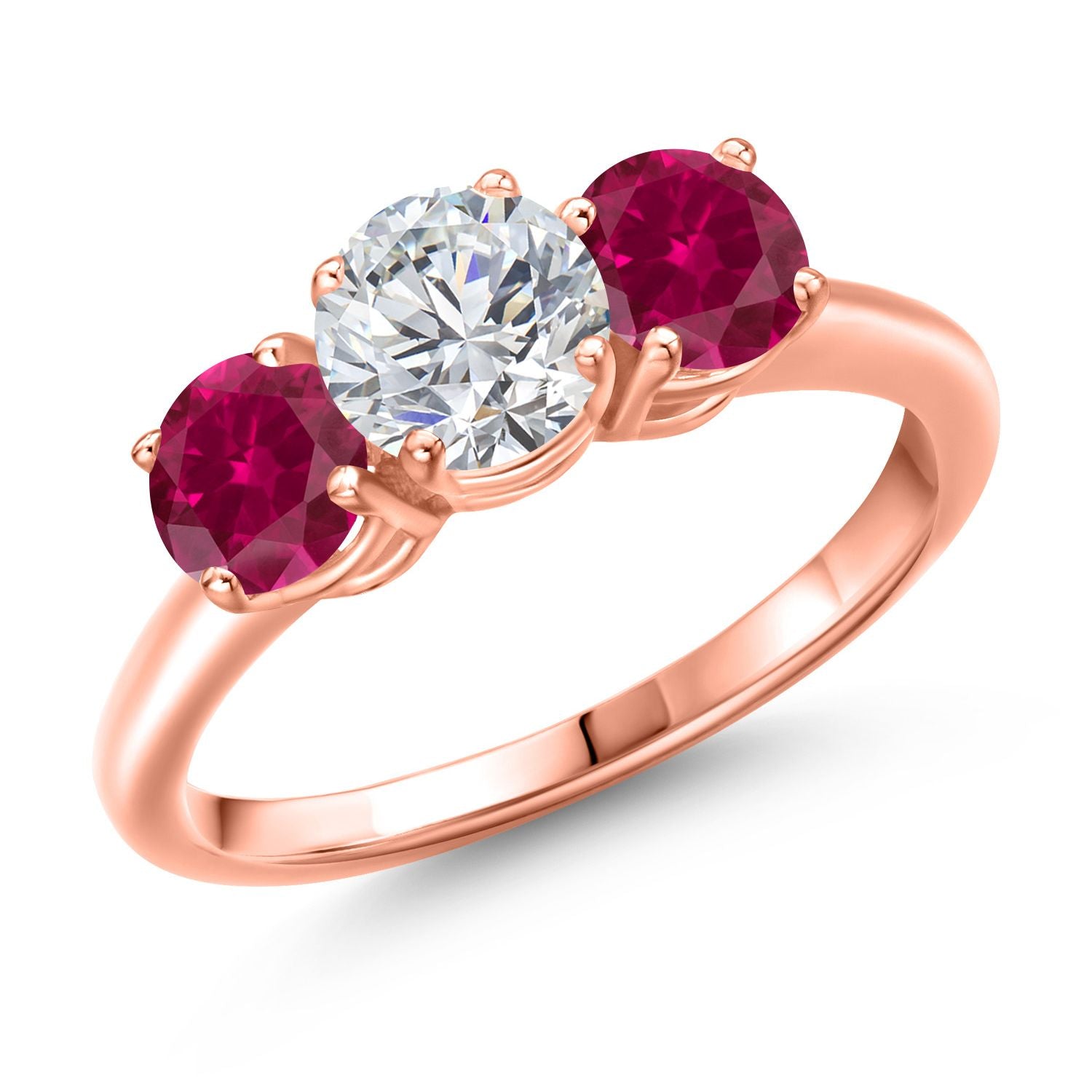 Created Ruby - July_7_Ring in 925 Rose Gold Plated Silver