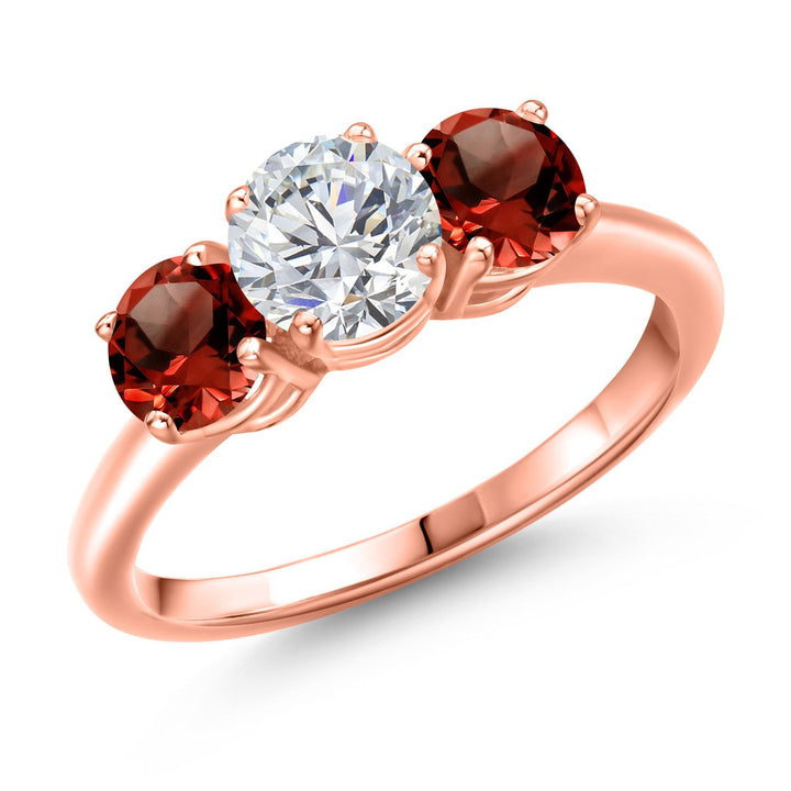 Garnet - January_6_Ring in 925 Rose Gold Plated Silver
