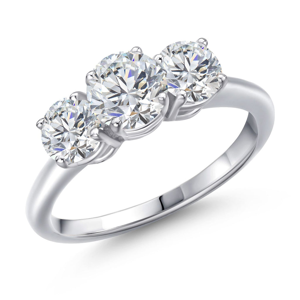 White Lab Grown Diamond - April_9_Ring in 925 Sterling Silver
