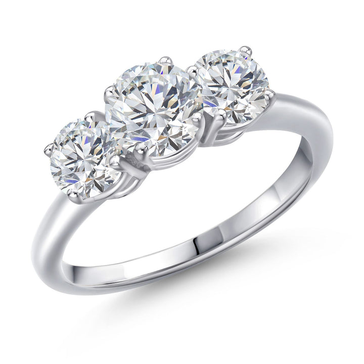 White Lab Grown Diamond - April_5_Ring in 925 Sterling Silver