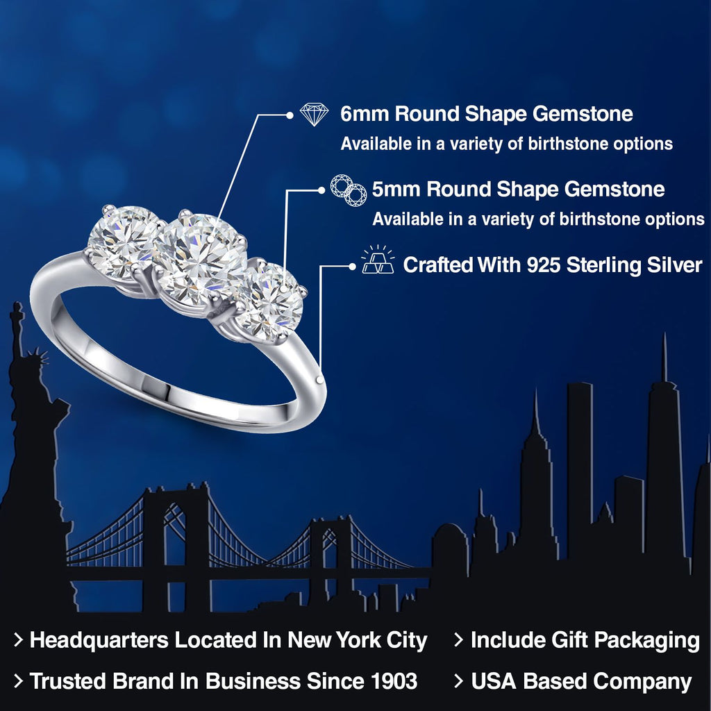 White Lab Grown Diamond - April_5_Ring in 925 Sterling Silver