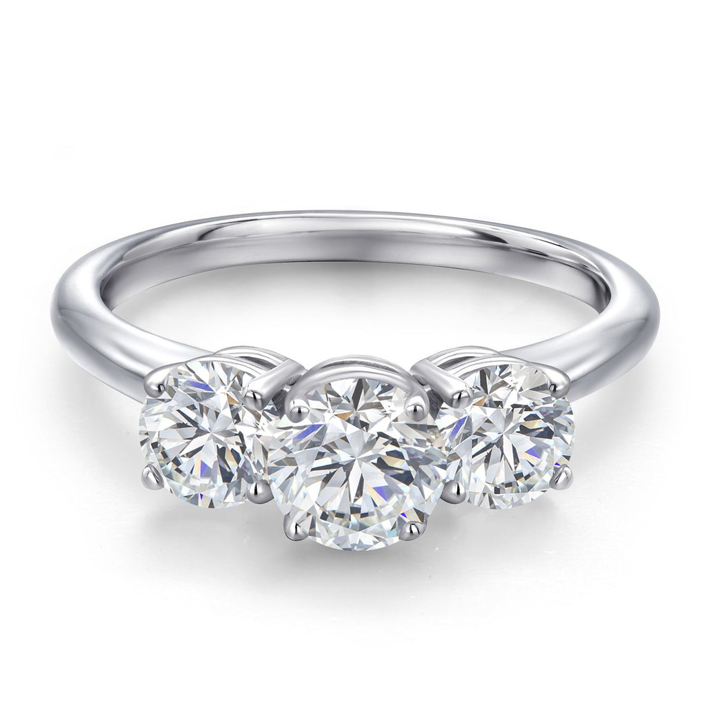 White Lab Grown Diamond - April_5_Ring in 925 Sterling Silver